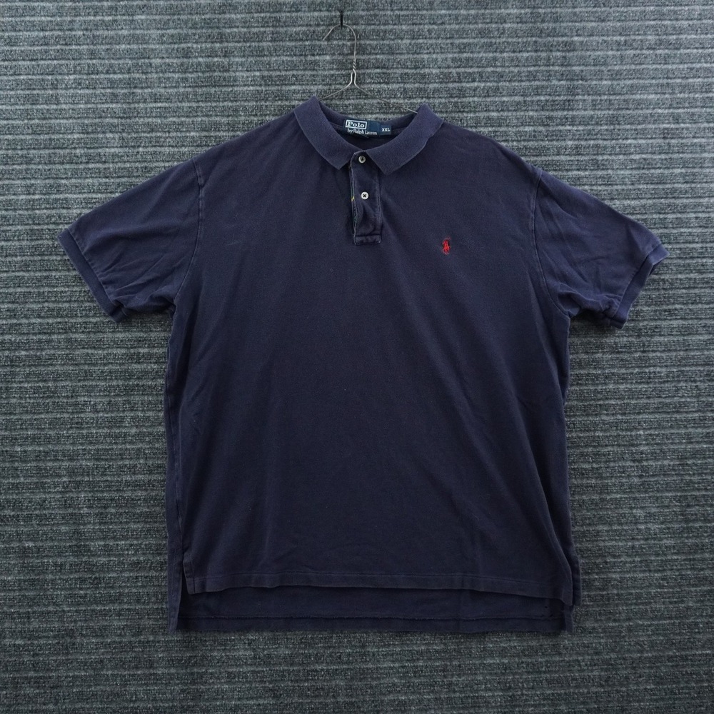 Polo Ralph Lauren Polo Shirt Mens XXL Navy Blue‎ Vintage Embroidered Pony Cotton